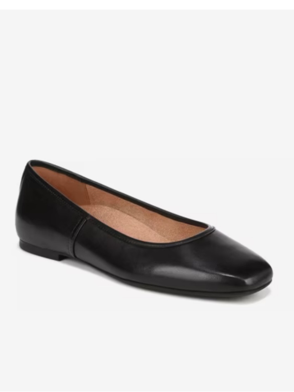 Vionic Orinda Black Leather Flats Size 7 NEW